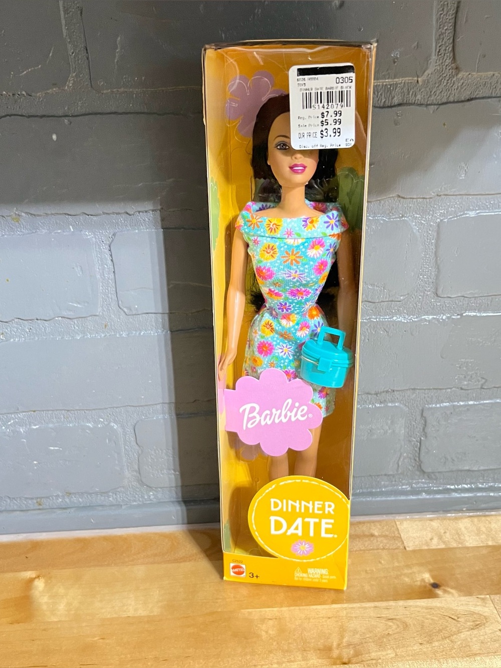 NWT Vintage 2002 Barbie Dinner Date Brunette Doll Dress Shoes Purse #C2522